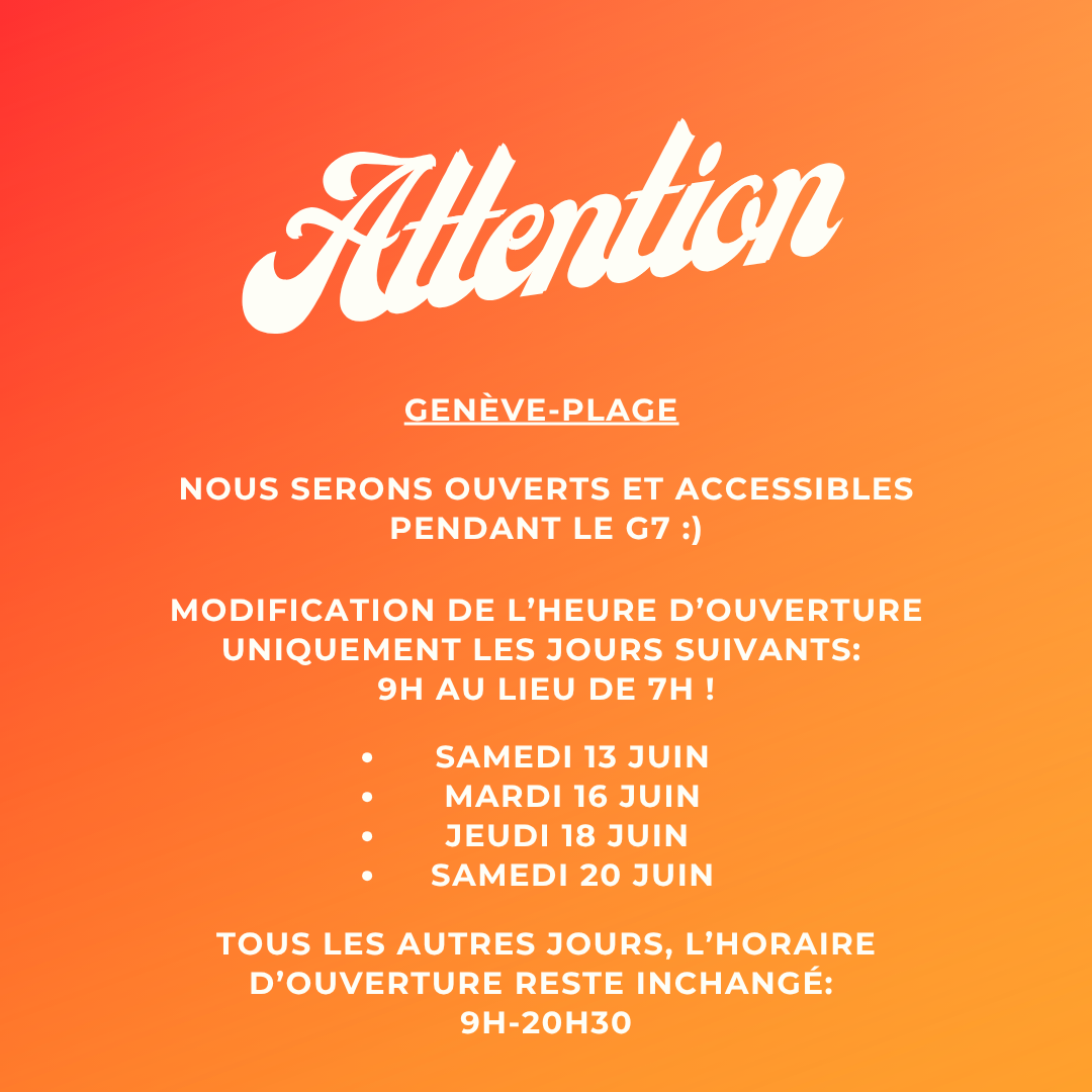 Genève Plage — Ouverture saison 2026